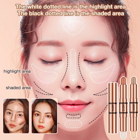 Natural double-end highlight contour stick