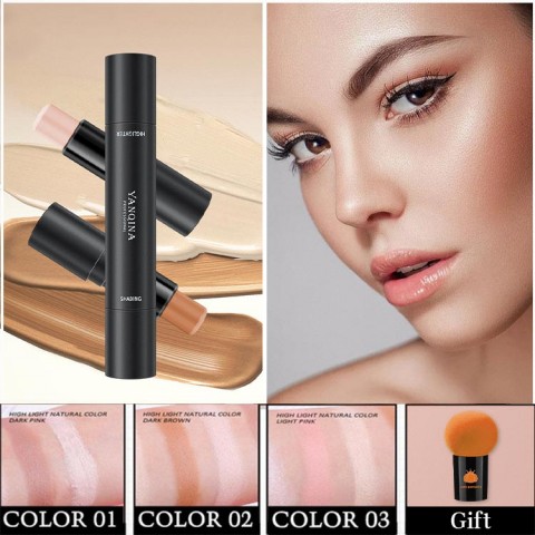 2 in 1 Highlight Stick,Shading Contour Stick. Concealer Foundation Cream Pen. Waterproof and sweatproof