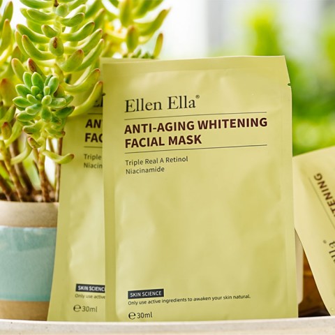 ELLEN ELLA Triple Retinol Niacinamide Anti Aging Whitening Facial Mask Set 5pcs Recommend By Diffident_dreamer