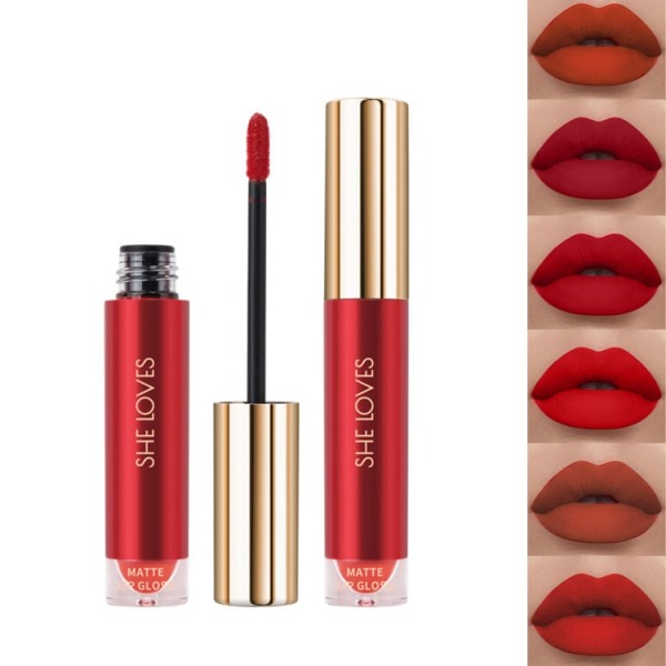 Little red tube 6 popular colors matte velvet texture non-stick cup lip glaze