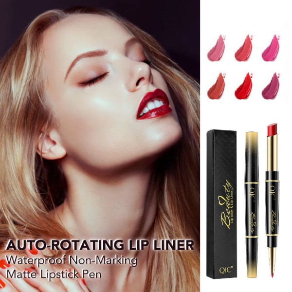 Auto-Rotating Lip Liner Waterproof Non-Marking Matte Lipstick Pen