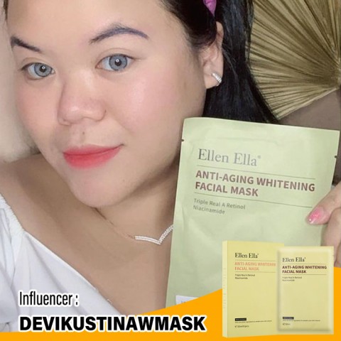 ELLEN ELLA Triple Retinol Niacinamide Anti Aging Whitening Facial Mask Set 5pcs Recommend By Devikustinaw