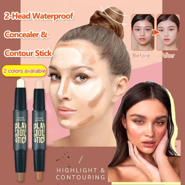 2-head Waterproof Concealer&Contour Stic..