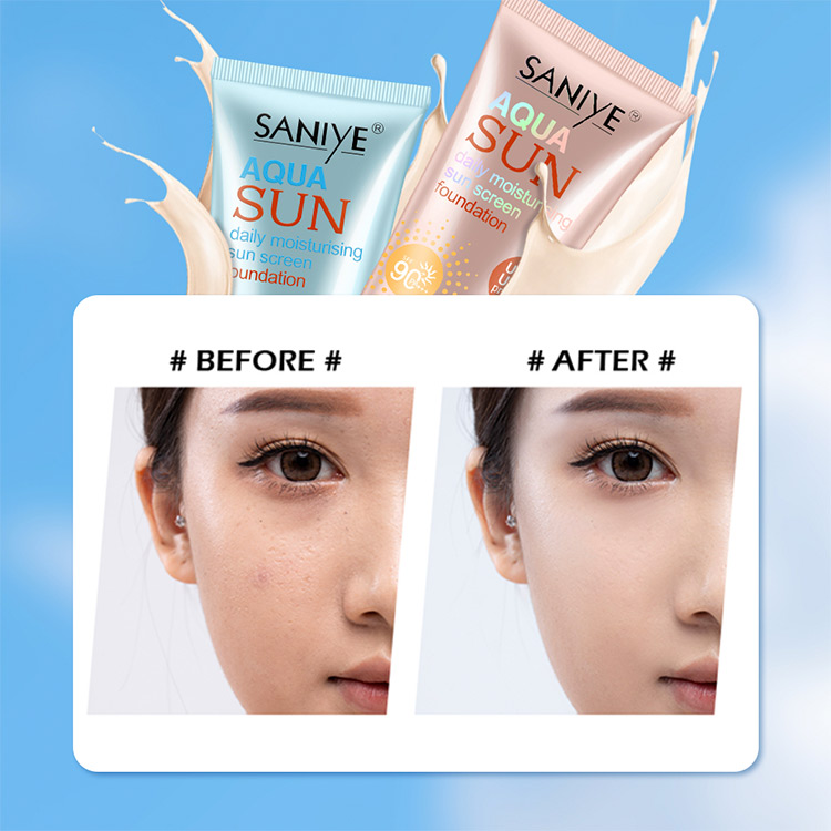  3 in 1 Whitening, BB Cream, Sunscreen sunblock SPF90,PA+++ Conceal dull skin tone, wrinkles, dark spots, pores