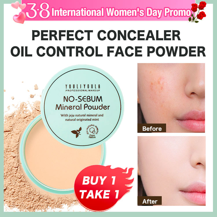 Christmas Promo-BUY 1 TAKE 1-Perfect concealer Oil Control Face Powder-Matte Poreless Dry Wet Dual-Use